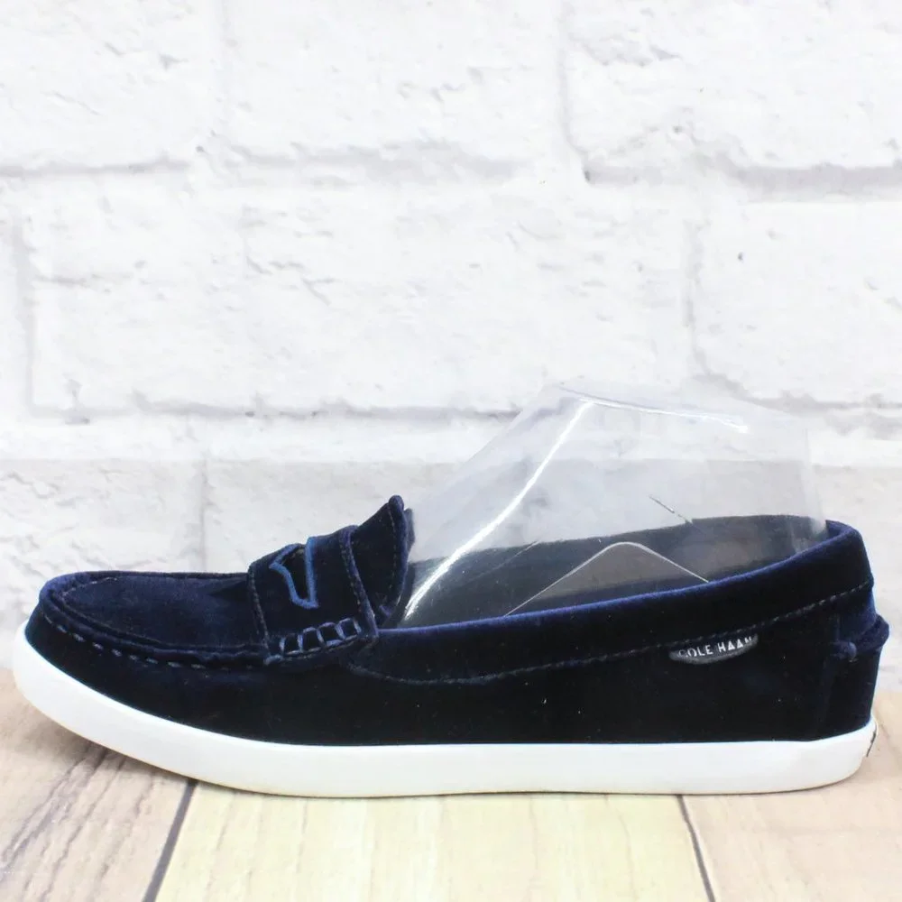 Cole Haan Nantucket Blue Velvet Slip-on Driving Loafers Flat Shoes Size 6.5 B - Picture 1 of 9